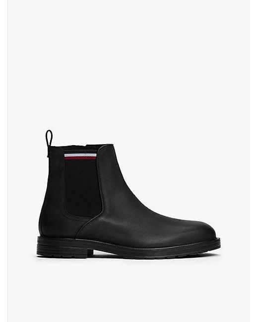 Tommy Hilfiger Chelsea Boot Met Profielzool En Rits in het Black voor heren