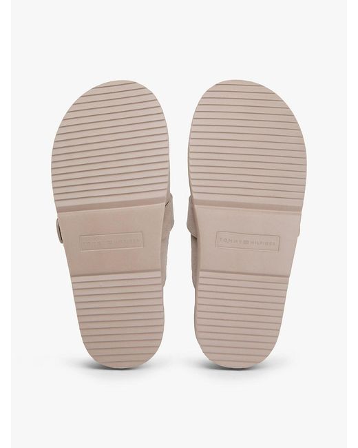 Tommy Hilfiger Multicolor Th Monogram Buckle Suede Mules