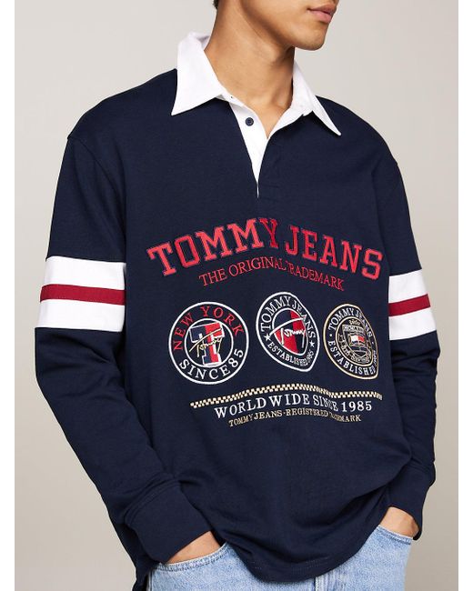 Tommy Hilfiger Blue Varsity Casual Fit Rugby Polo for men