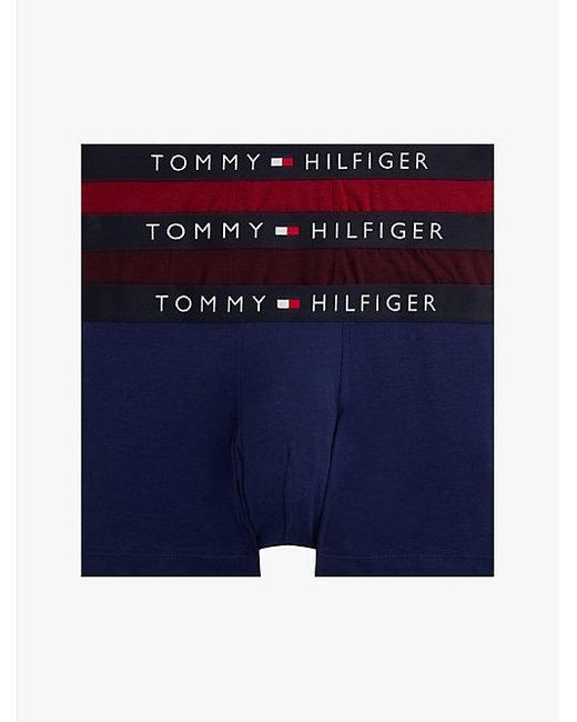 Tommy Hilfiger 3er Pack Boxershorts Trunks Unterwäsche in Blue für Herren