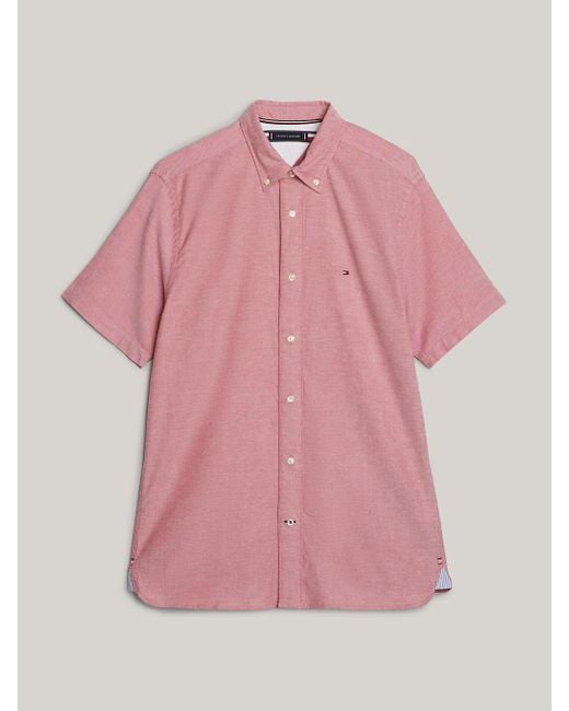 Tommy Hilfiger Pink Adaptive 1985 Collection Th Flex Short Sleeve Shirt for men