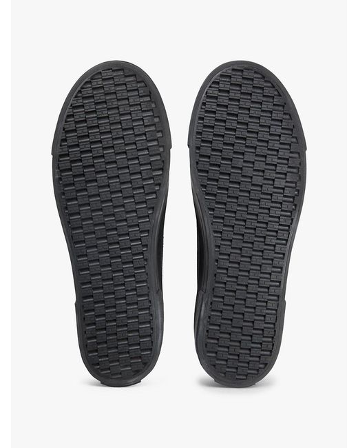 Tommy Hilfiger Black Metallic Logo Canvas Platform Trainers
