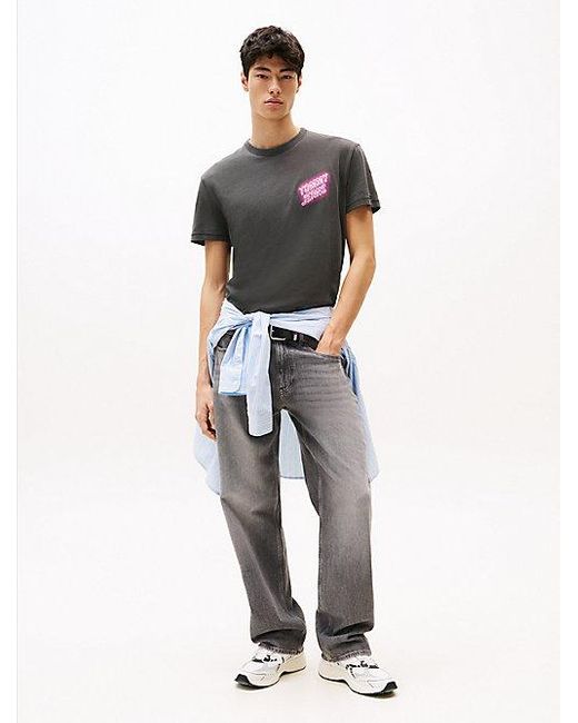 Camiseta De Cuello Redondo Con Estampado Tommy Hilfiger de hombre de color Gray
