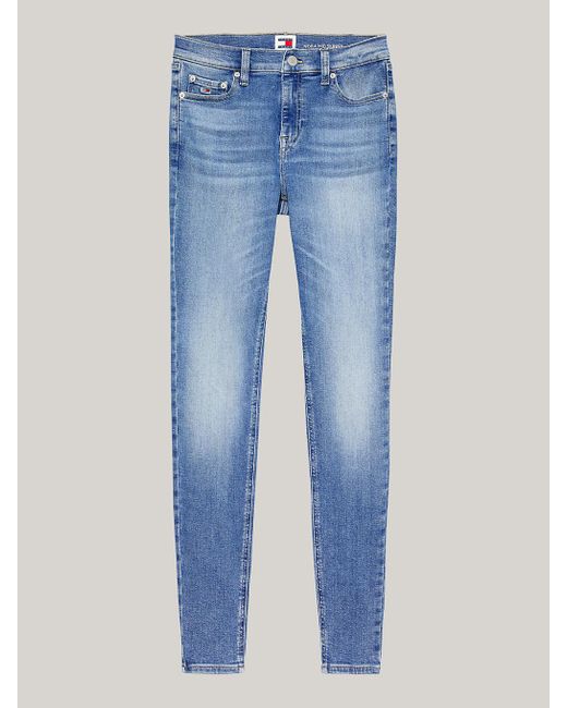 Tommy Hilfiger Blue Nora Mid Rise Skinny Faded Jeans