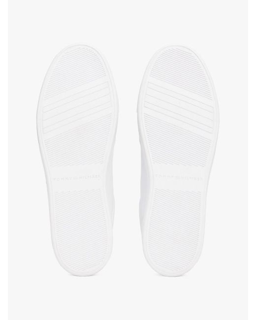 Tommy Hilfiger White Leather Th Monogram Plaque Court Trainers