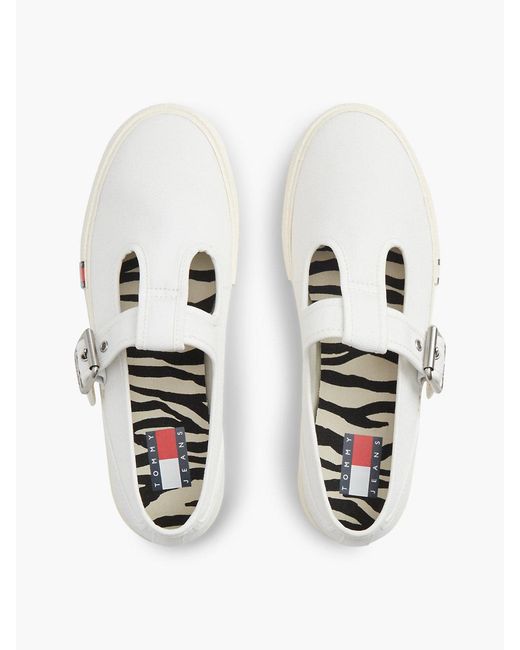 Tommy Hilfiger White Archive Mary Jane Buckle Trainers