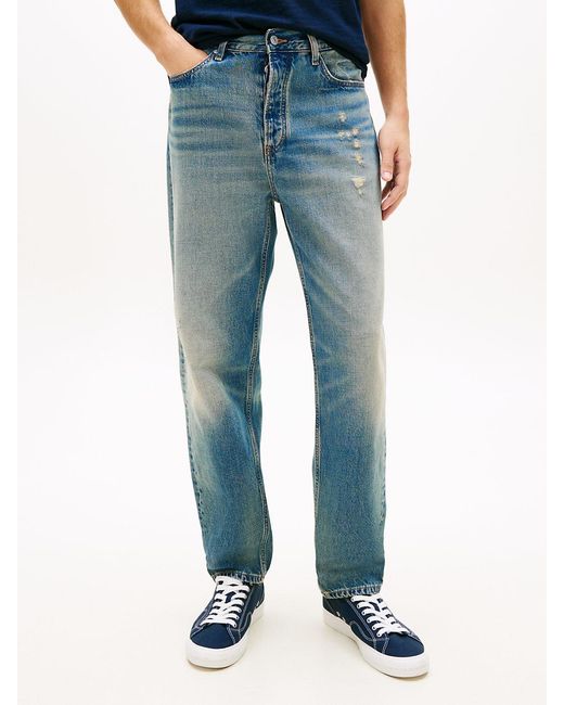 Tommy Hilfiger Blue Sonny Distressed Regular Tapered Leg Jeans for men