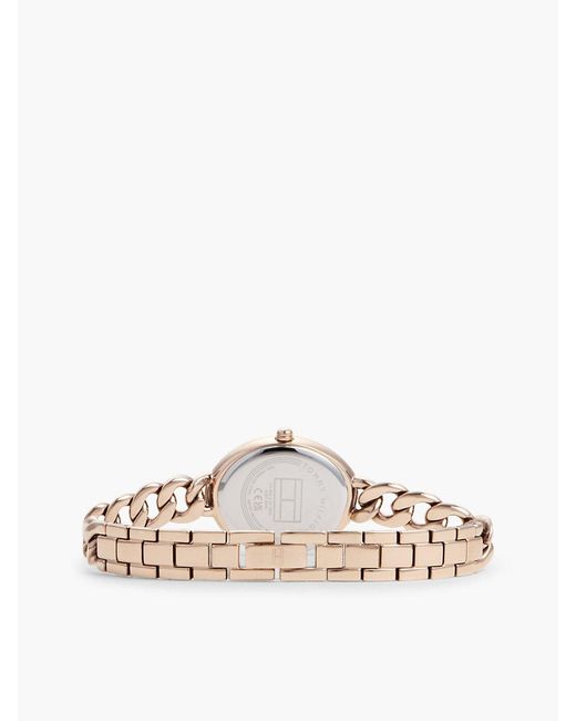 Tommy Hilfiger Metallic Oval Dial Rose Gold-plated Bracelet Watch
