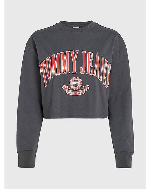Tommy Hilfiger College Cropped T-shirt Met Lange Mouwen in het Rood | Lyst  NL