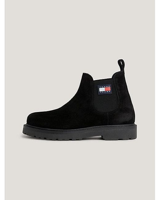 Tommy Hilfiger Suède Chelsea Boot in het Black voor heren