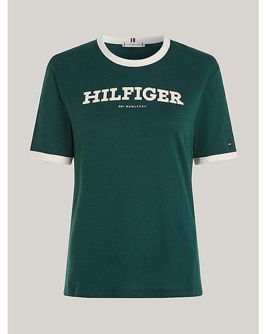 Camiseta con logo del monotipo Hilfiger Tommy Hilfiger de color Green