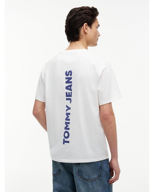 Tommy Hilfiger White Back Logo Relaxed Jersey T-Shirt for men