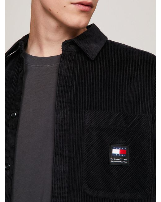 Chemise décontractée en velours côtelé épais Tommy Hilfiger pour homme en coloris Black