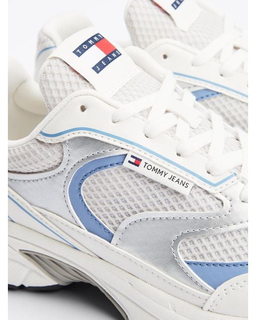 Tommy Hilfiger White Metallic Contrast Trainers