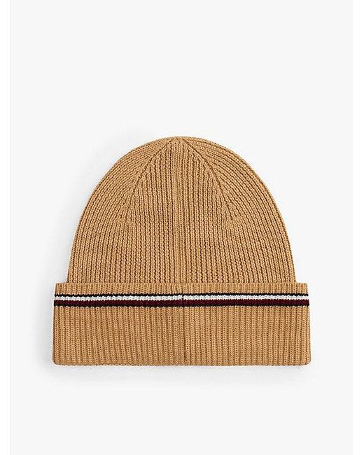 Gorro De Punto Con Cinta Distintiva Tommy Hilfiger de hombre de color Natural