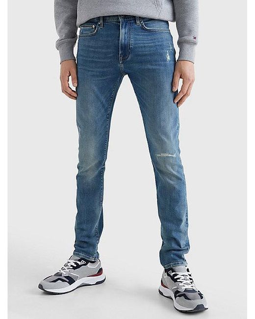 Tommy Hilfiger Layton Th Flex Distressed Extra Slim Jeans in het Blue voor heren