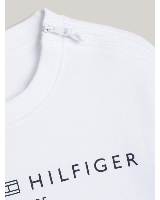 Tommy Hilfiger White Adaptive Signature Crew Neck Regular Sweatshirt