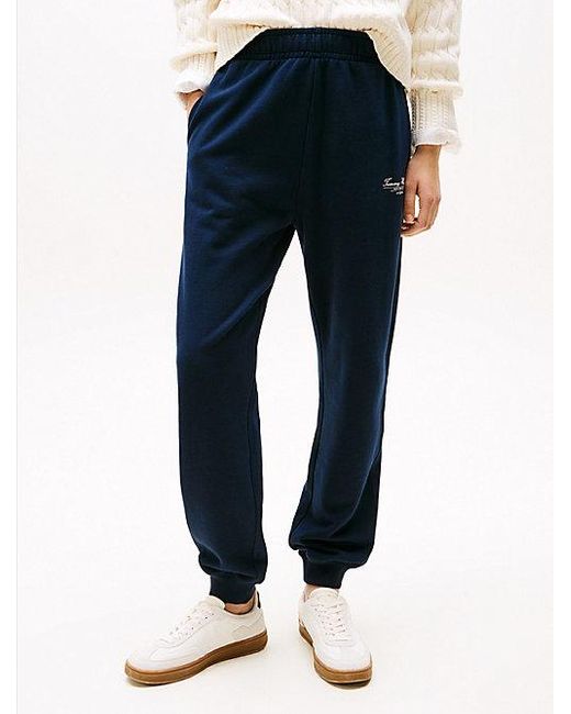 Joggers Con Bajo Elástico Y Logo Tommy Hilfiger de color Blue