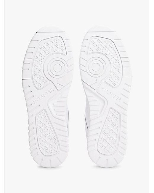Tommy Hilfiger Basketbalsneaker Met Fijne Profielzool En Leer in het White voor heren