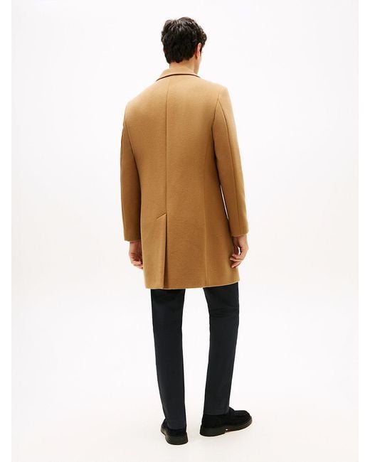 Tommy Hilfiger White Smart Casual Wool Blend Single Breasted Coat for men