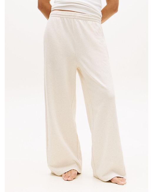 Tommy Hilfiger White Essential Logo Wide Leg Lounge Trousers