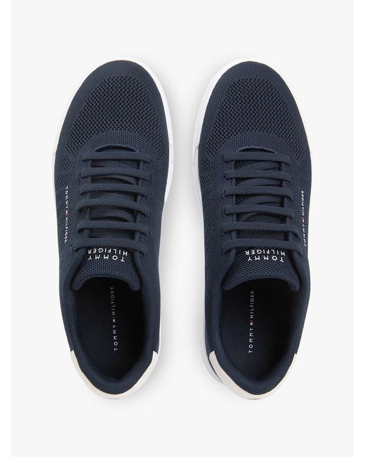 Tommy Hilfiger Blue Logo Knit Court Trainers for men