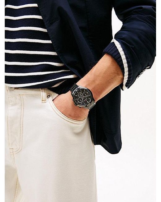 Reloj Ionizado Con Esfera Esqueletizada Tommy Hilfiger de hombre de color Black