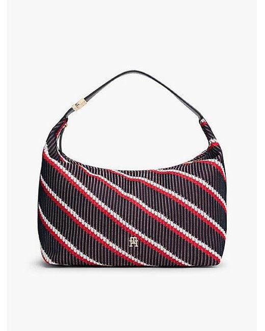 Tommy Hilfiger Purple Gestrickte Hobo-Tasche Mit Th-Monogramm
