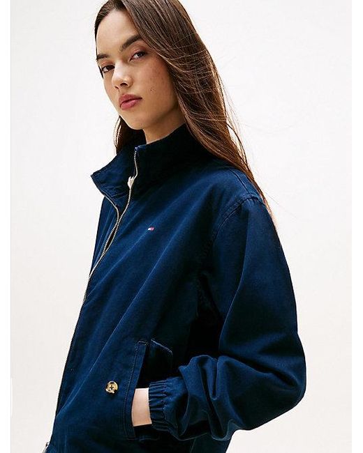 Tommy Hilfiger Jack Met Rits En Kraag in het Blue