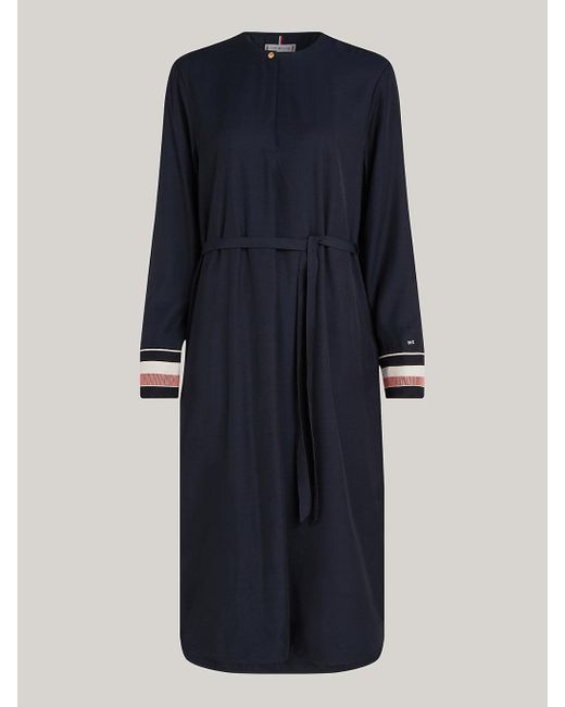 Robe Décontractée Global Stripe Longueur Midi Tommy Hilfiger en coloris Blue