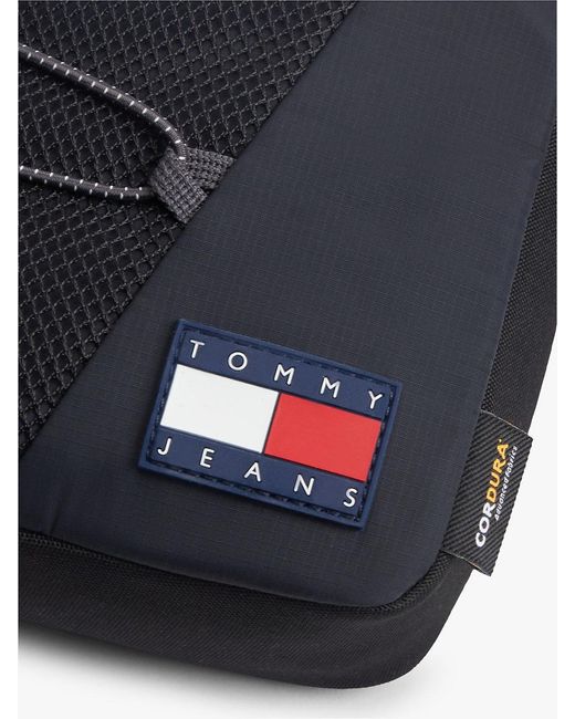 Tommy Hilfiger Blue Outdoor Mesh Pocket Crossbody Reporter Bag for men