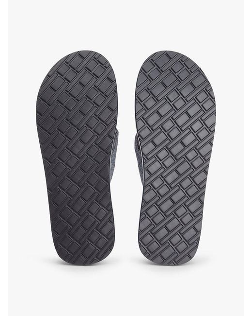 Tommy Hilfiger White Pure Linen Chambray Jacquard Flip-Flops for men