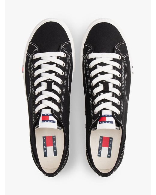 Tommy Hilfiger White Archive Flag Stripe Canvas Trainers for men