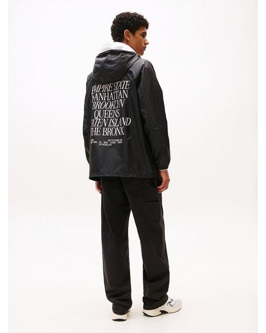 Giacca A Vento Relaxed Fit Con Logo Sul Retro di Tommy Hilfiger in Gray da Uomo