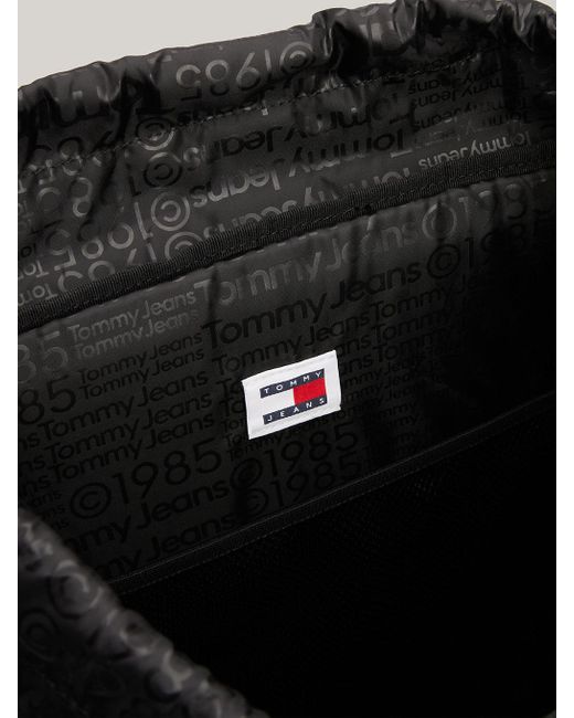 Tommy Hilfiger Black Essential Logo Flap Backpack for men
