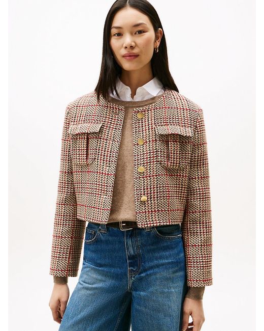 Tommy Hilfiger Blue Check Tweed Suit Jacket