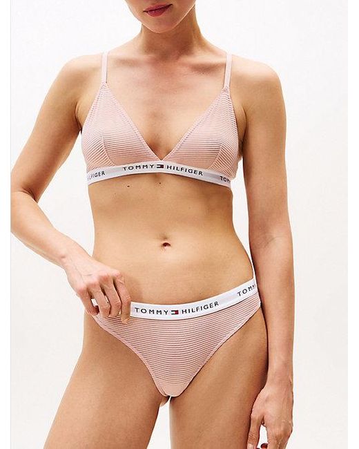 Tommy Hilfiger Essential Set Van 3 Mesh Strings Met Logo in het Pink