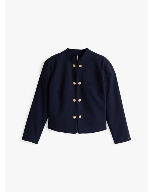 Blazer Ajusté Curve À Col Officier Tommy Hilfiger en coloris Blue