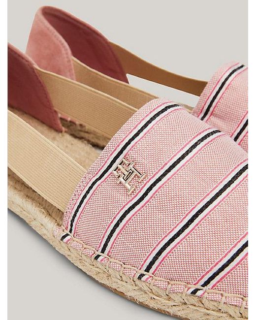 Alpargatas planas con tejido estilo camisa Tommy Hilfiger de color Pink