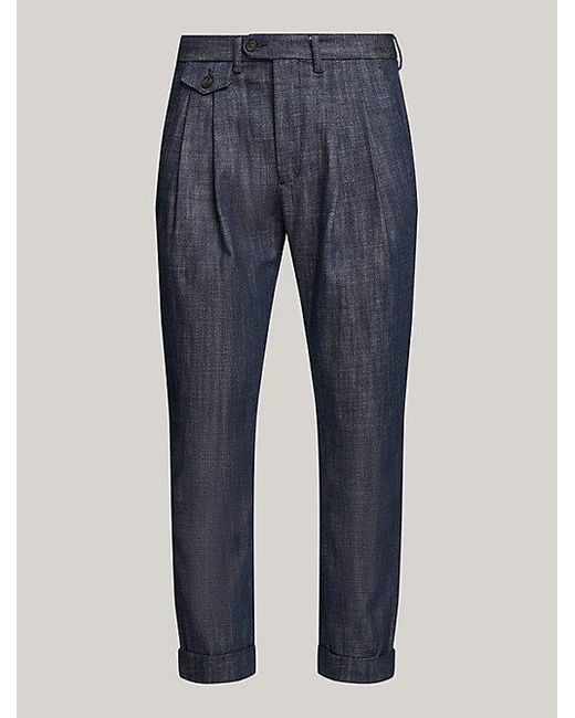 Tommy Hilfiger Regular Fit Hose mit Falten und Krempelsaum in Blue für Herren