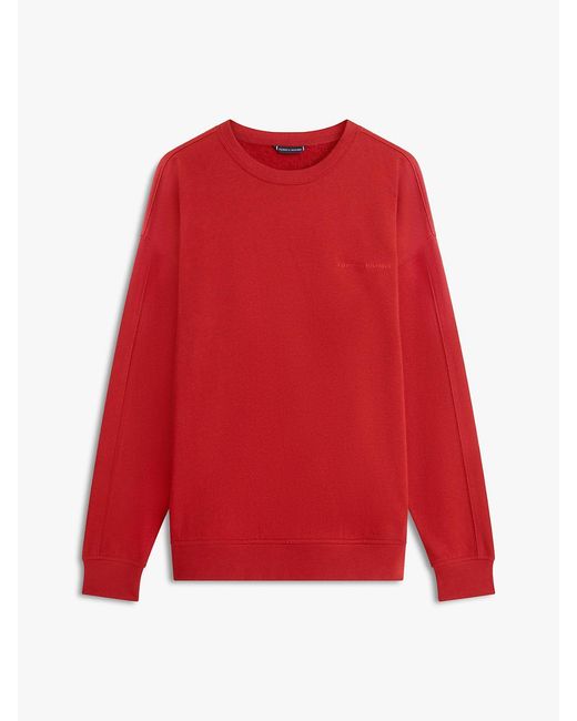 Tommy Hilfiger Red Essential Logo Terry Lounge Track Top for men