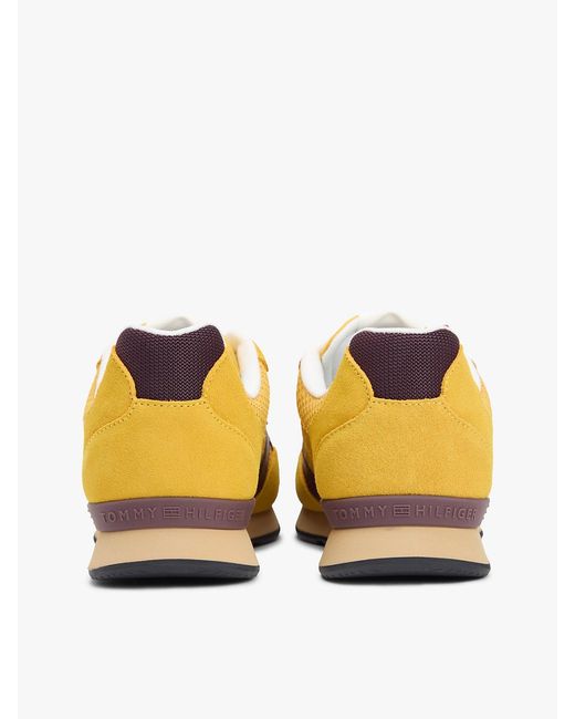 Tommy Hilfiger Yellow Mixed Texture Mesh Cleat Trainers for men