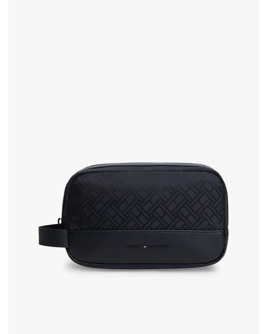 Tommy Hilfiger Blue Logo Flag Jacquard Washbag for men