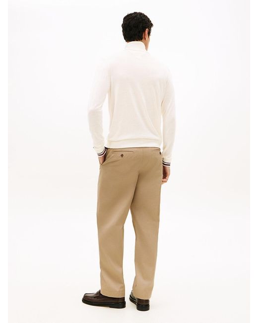 Tommy Hilfiger White Wool Blend Roll Neck Jumper for men