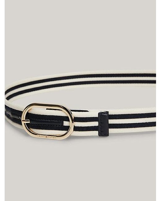 Cinturón Chic de tejido trenzado a rayas Tommy Hilfiger de color Metallic
