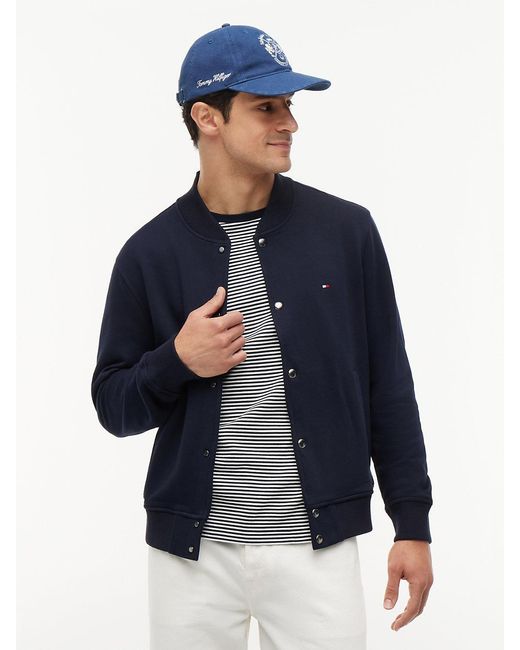 Tommy Hilfiger Blue Terry Bomber Jacket for men
