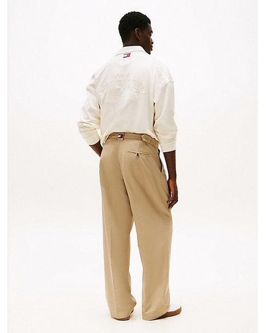 Tommy Hilfiger The Apxgp Collection Tapered Broek Met Plooi in het Natural voor heren