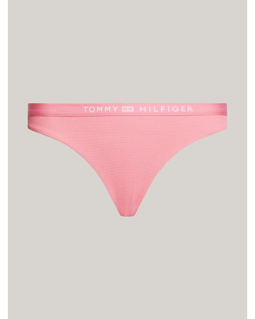 Tommy Hilfiger Pink Tonal Logo Hipster Bikini Bottoms