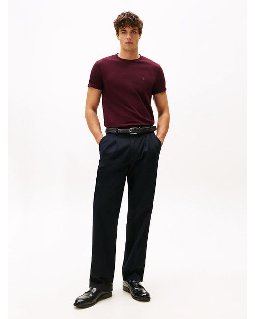 T-Shirt À Col Ras-Du-Cou Et Drapeau Brodé Tommy Hilfiger pour homme en coloris Multicolor