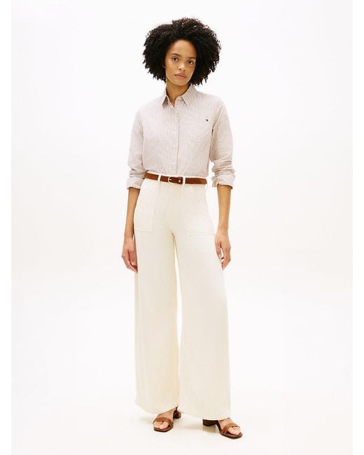 Tommy Hilfiger White 70s High Rise Wide Leg Jeans